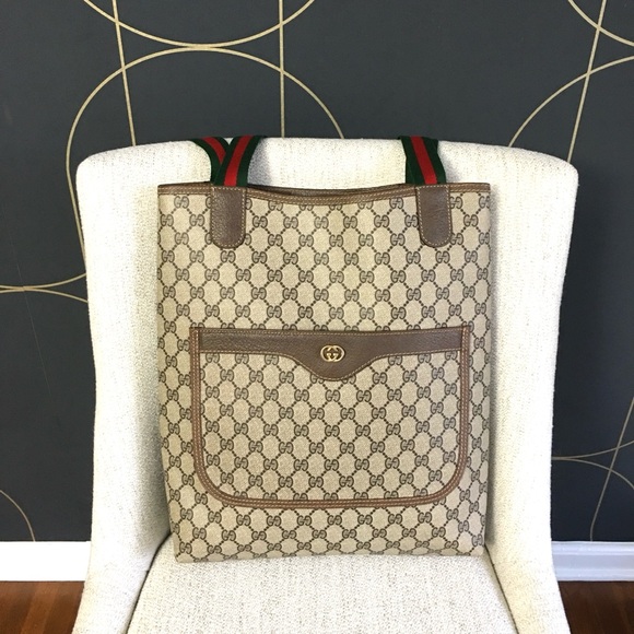 Authentic Gucci brown monogram coated canvas tote bag - Picture 3 of 16